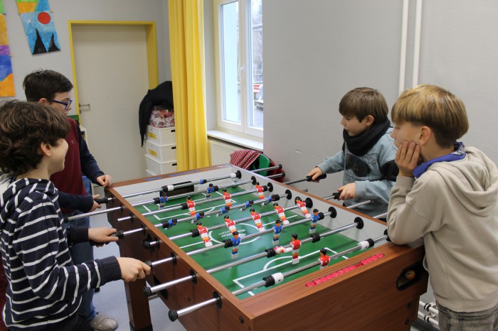 Tischkickern macht immer Spaß.